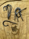 Hand forged J-hook with brass screw