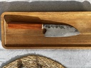 Wrought Iron Cladding with 80CrV2 Core Santoku and Pao Rosa Handle