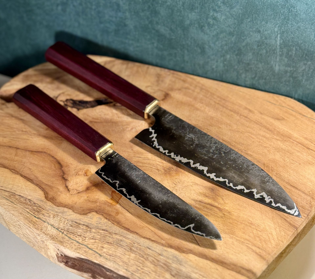 GoMai Lightning Pattern Knives – Chef & Petty Knife Set
