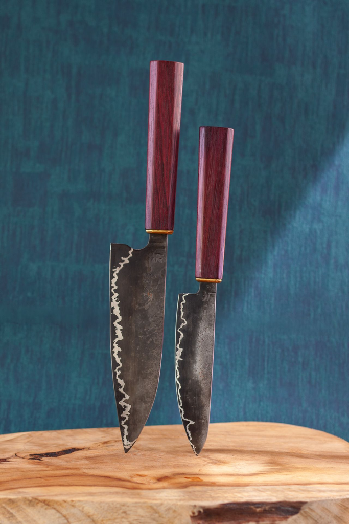 GoMai Lightning Pattern Knives – Chef & Petty Knife Set