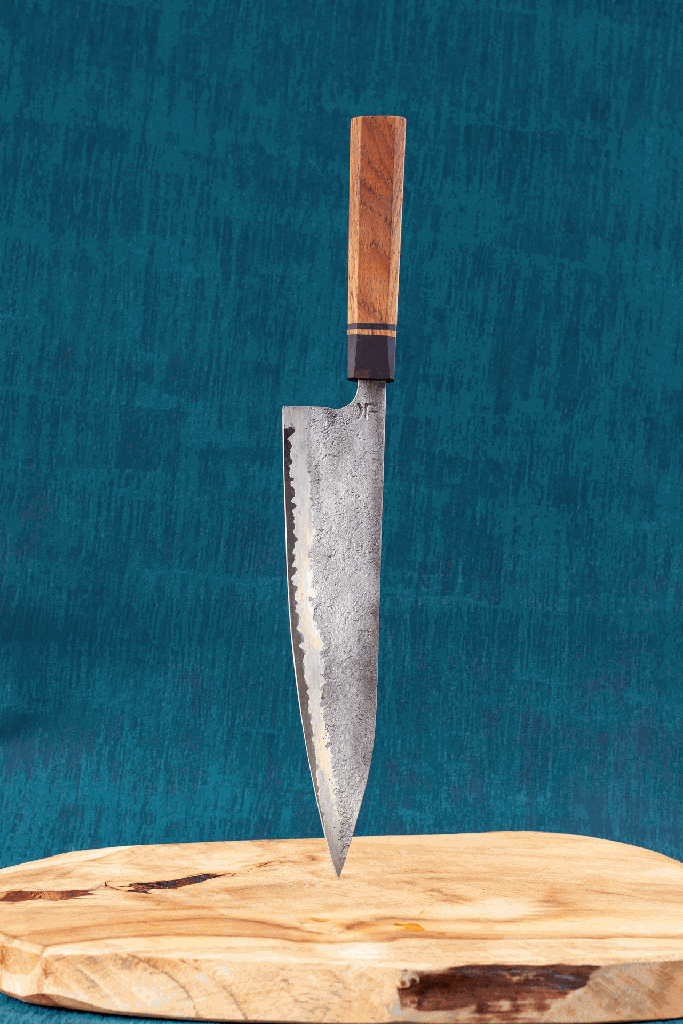 Chef’s with 80CrV2 Core and 15n20 Cladding – Teak & African Blackwood Handle